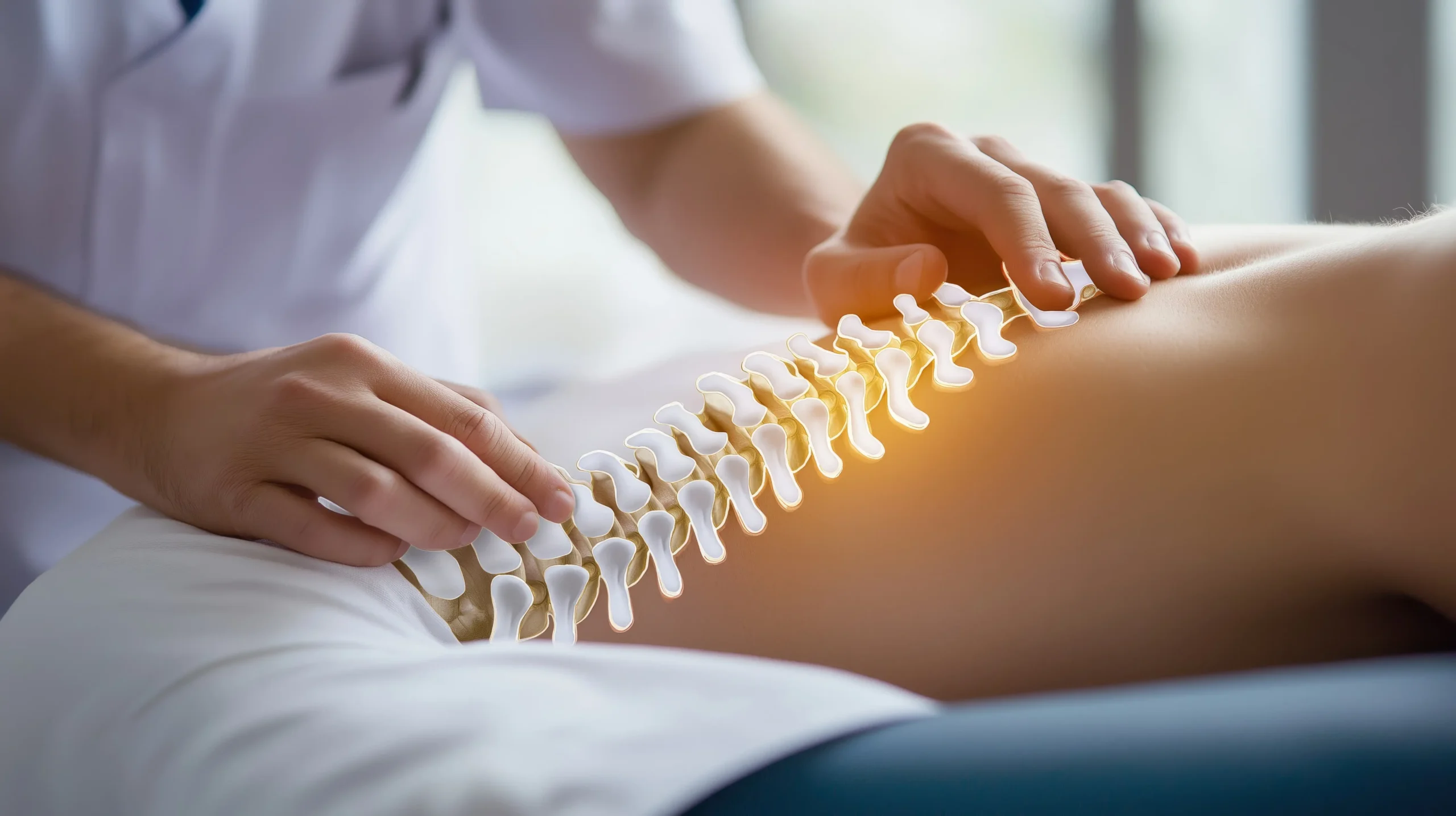 chiropractor adjusting patients back pain therapy clinic scaled